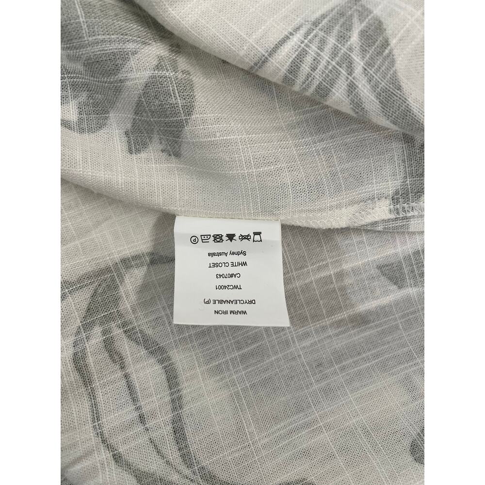 White Closet Elements Linen Blend Cream Olive Green Empire Waist Maxi Dress XL - Picture 10 of 12